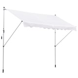 thumbnail of Toldo manual retráctil 300x150x170-280 cm toldo para balcón con altura ajustable manivela y protección solar para terraza jardín blanco
