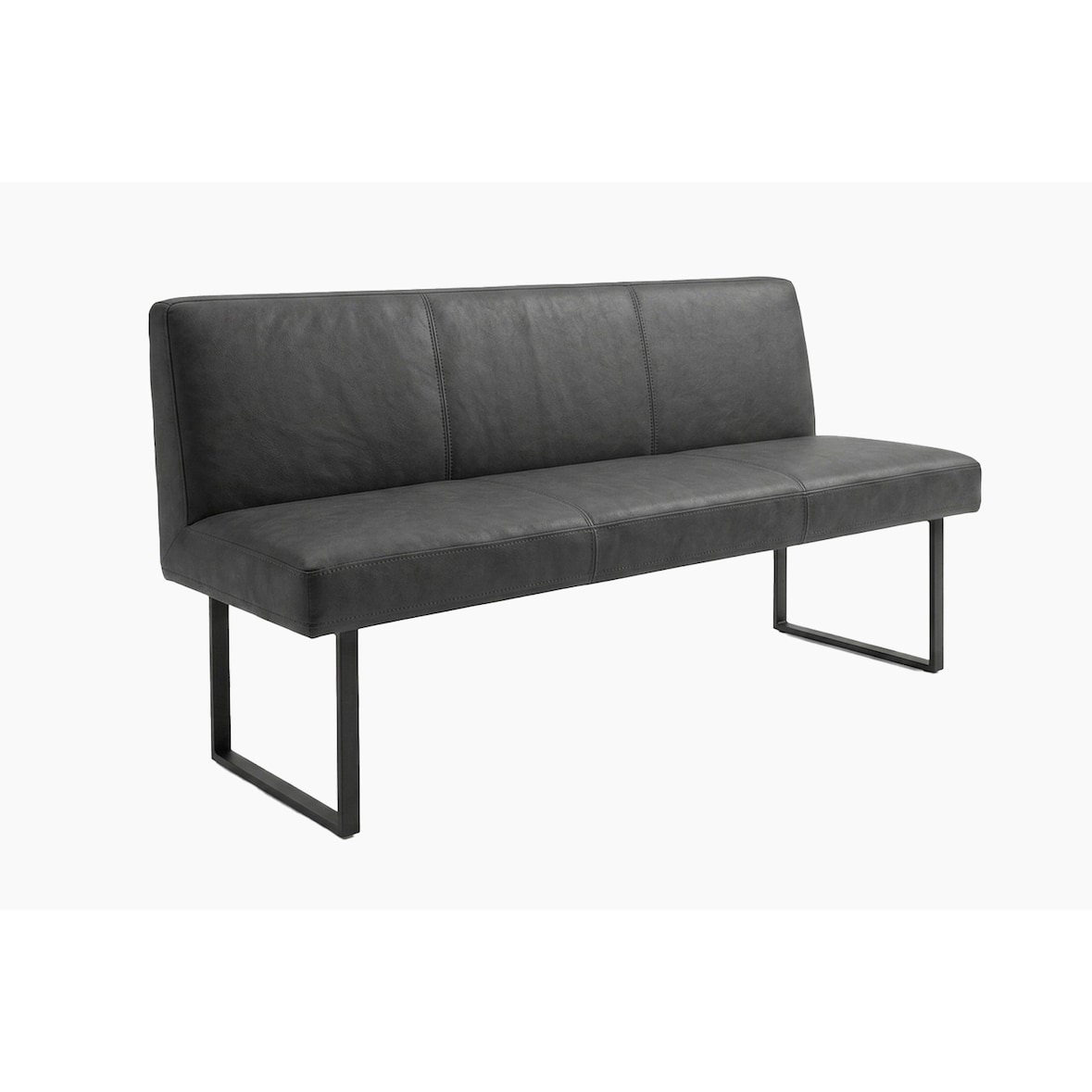 KAWOLA Esszimmerbank ELEEN Leder schwarz 143cm