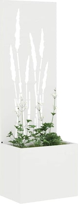 thumbnail of vidaXL Blumentopf mit dekorativem Paneel Weiß 50 x 140 cm