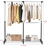 thumbnail of Portaabiti COSTWAY, estensibile, carrello per vestiti, regolabile in altezza, ferrovia per vestiti con 2 singole rotaie, carrello per vestiti