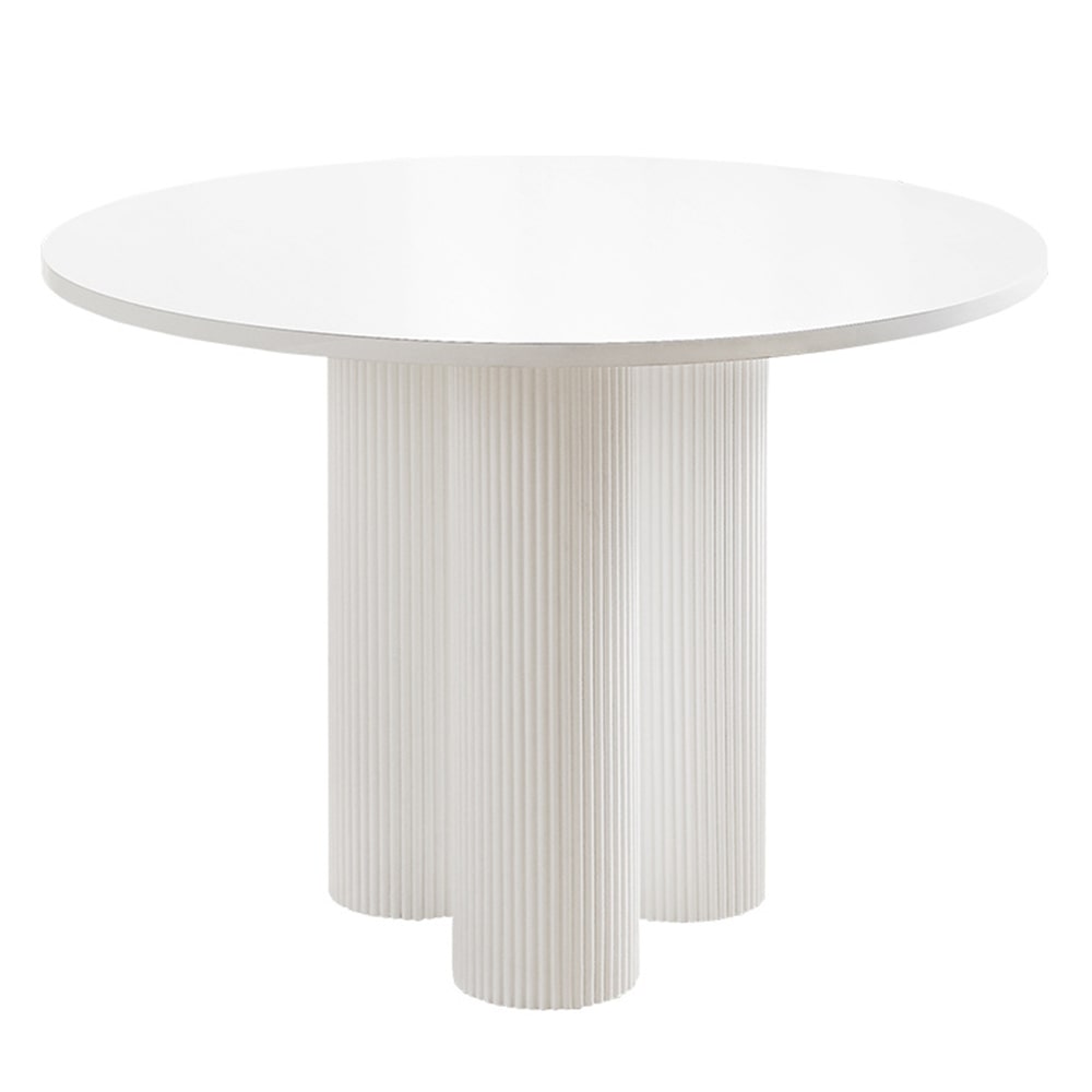 Runder Esstisch Kleiner gemütlicher Tisch Weiß 130cm