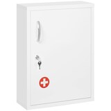 thumbnail of Apothekerschrank Hängeschrank 40x15x54 cm abschließbar mit 2 Schlüsseln Wandmontage Stahl Weiß mit 3 Fächern und Türablagen für Bad und Küche