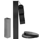 thumbnail of Danieli - Posacenere a Colonna da Esterno in Metallo Nero Opaco. Ancorabile a Terra con Chiusura di Sicurezza. Bidone Interno Estraibile da 2 Litri