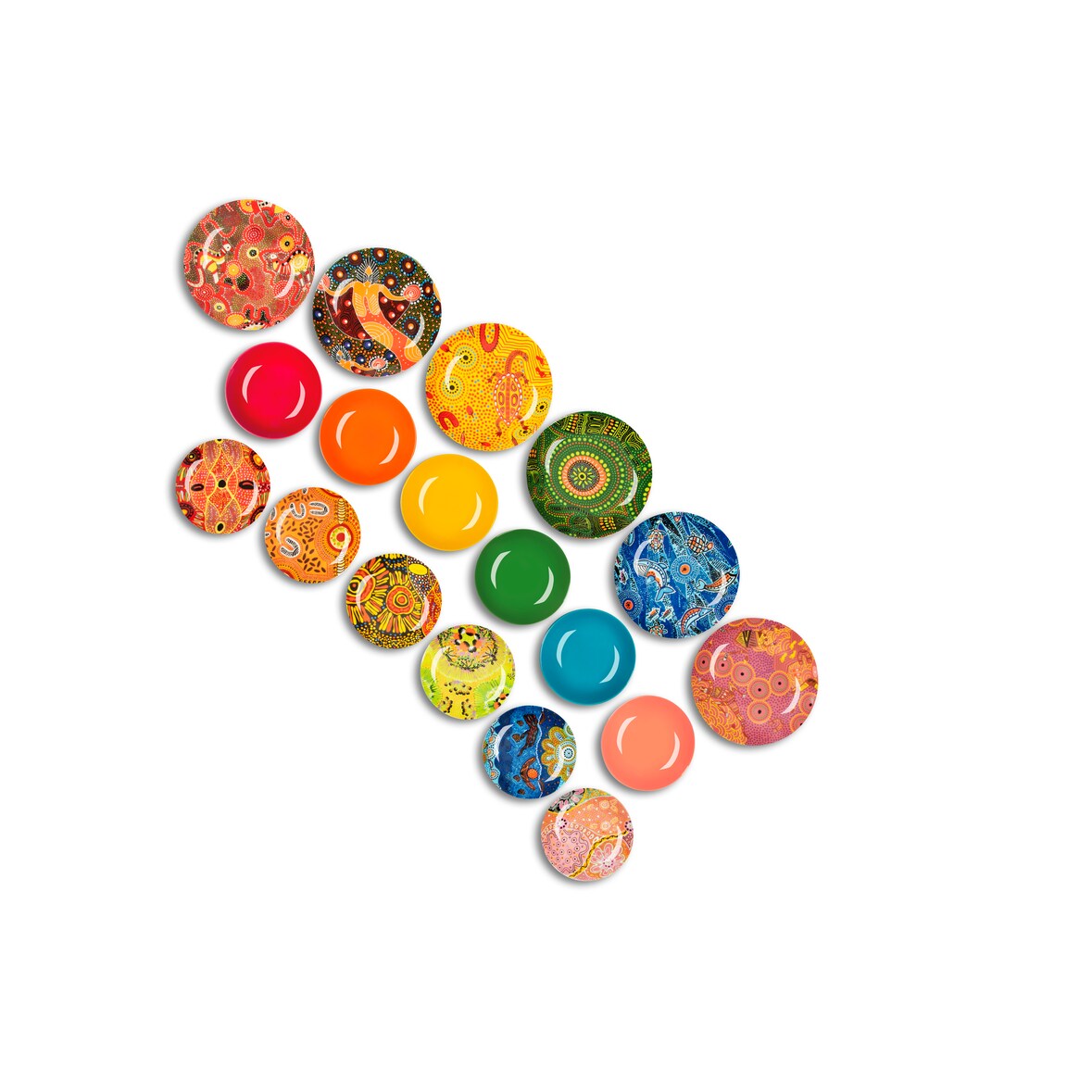 Excelsa 18-Teiliges Geschirrset Aboriginal Porzellan Und Stoneware Bunt