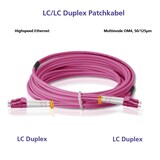 thumbnail of Helos LWL Patchkabel LC/LC Duplex 50/125µm OM4 erikaviolett 1,0m