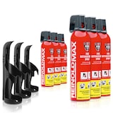 thumbnail of XENOTEC Premium Feuerlöschspray –6 x 750ml – Wandhalter - Stopfire – Autofeuerlöscher – REINOLDMAX – inkl. 3 Wandhalterung schwarz – wiederverwendbar