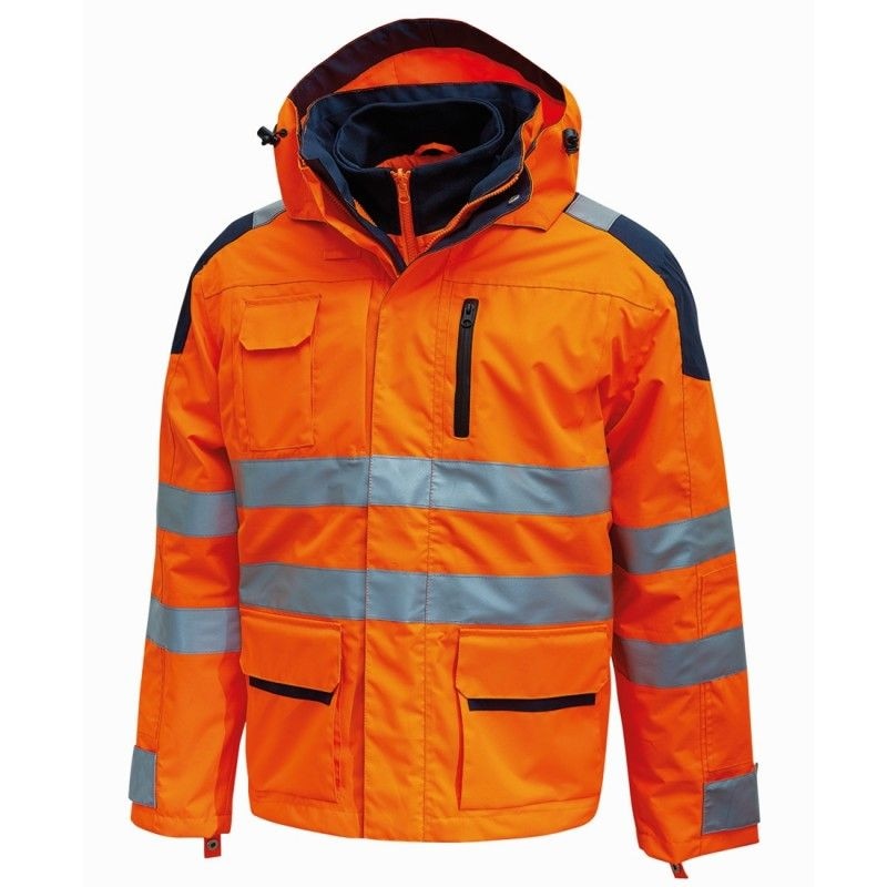 U-Power - Parka imperméable orange haute visibilité BACKER Orange Taille XL