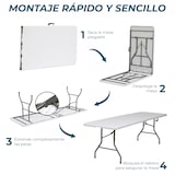 thumbnail of Yoevu - Mesa plegable de resina 240 cm compacta, resistente y fácil de transportar para interior y exterior