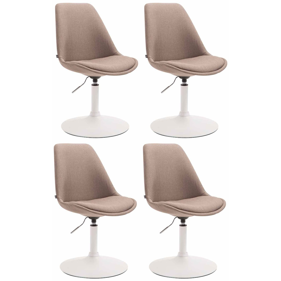 4er Set Esszimmerstühle Maverick Stoff taupe/weiß