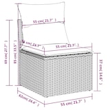 thumbnail of vidaXL 9-tlg. Garten-Sofagarnitur mit Kissen Hellgrau Poly Rattan