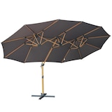 thumbnail of Parasol déporté rotatif 360° 3 têtes (4,5 x 2,65 m) + housse gris