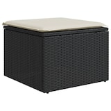 thumbnail of vidaXL Gartenhocker mit Kissen, Gartenstuhl mit abnehmbarem waschbarem Bezug, Hocker mit Stahlrahmen, Sitzhocker Terrassenhocker, Schwarz Poly Rattan