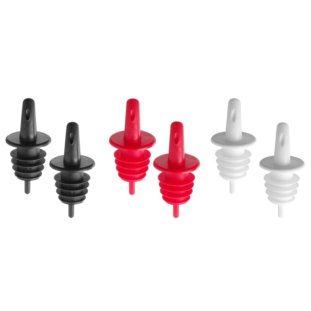 Bec-verseur écoulement libre, BarUp, 2 noir, 2 blanc, 2 rouge, Rouge, 6 u