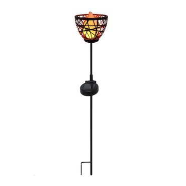 Torche solaire en métal à piquer LED blanc chaud BLOSSOM H 84.5cm