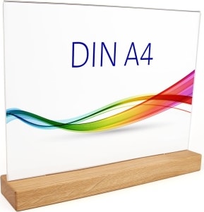 Tischaufsteller »Eiche« DIN A4 quer, Holz+Acrylglas