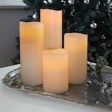 thumbnail of LED Stumpenkerze Big XL Echtwachs flackernd Timer H: 15cm D: 10cm creme