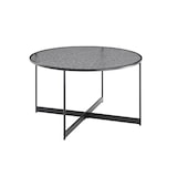 thumbnail of SalesFever Couchtisch Ø 80 cm | rund | 6 mm Glasplatte mit Strukturoptik | Metallgestell | B 80 x T 80 x H 45 cm | Schwarz
