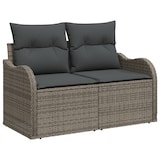 thumbnail of vidaXL 13-teiliges Garten-Sofa-Set mit Kissen in Grau aus Poly Rattan und Akazie.