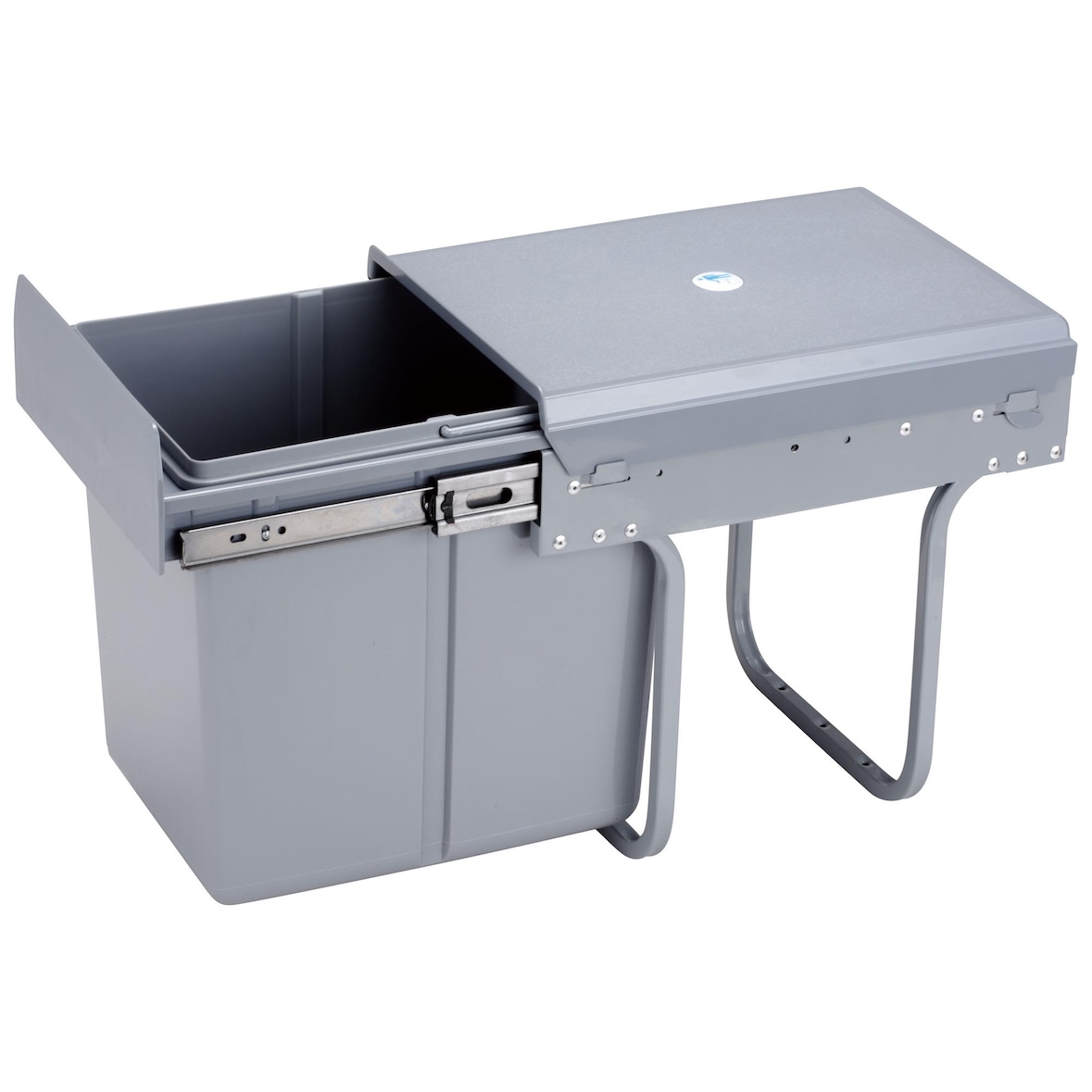 WellHome - Abfalleimer unter der Spüle mit Bodenbefestigung für die Küche, 20 l, manuelle Entnahme