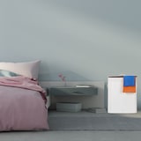 thumbnail of Relaxdays Wäschekorb Bambus mit Deckel, rechteckiger Wäschesammler, 2 Fächer, 95 l Volumen, faltbare Wäschebox, weiß