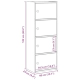 thumbnail of vidaXL Bücherregal Betongrau 40x24x102 cm Holzwerkstoff