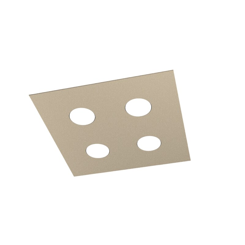 Lámpara de techo cuadrada Toplight Area de 4 luces con casquillo GX53, estructura color arena, diseño moderno 40x40x3cm