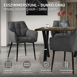 thumbnail of ML-Design – Esszimmerstühle 6er Set – Dunkelgrau Frotteestoff | dick gepolstert, Armlehnen, Metallbeine, ergonomisch