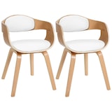 thumbnail of DELUKE® 2er Set Stühle LONDON Kunstleder - 73x49x46cm, Natur/Weiß | Kunstleder | Holz Gestell | Konferenzstuhl Wartezimmerstuhl