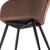 thumbnail of tectake Stuhl Marilyn, Samtoptik, gesteppt - 4er Set braun/schwarz