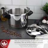 thumbnail of Magefesa Inoxtar - Olla Express Tradicional de 6L, Acero Inoxidable 18/10, Inducción, Cocina Sana, Pomo Rotatorio, Fondo Termo-Difusor de 5 Capas