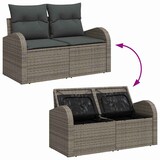 thumbnail of vidaXL Garten-Sofa-Set mit Speicher 7 pcs Grau Poly Rattan