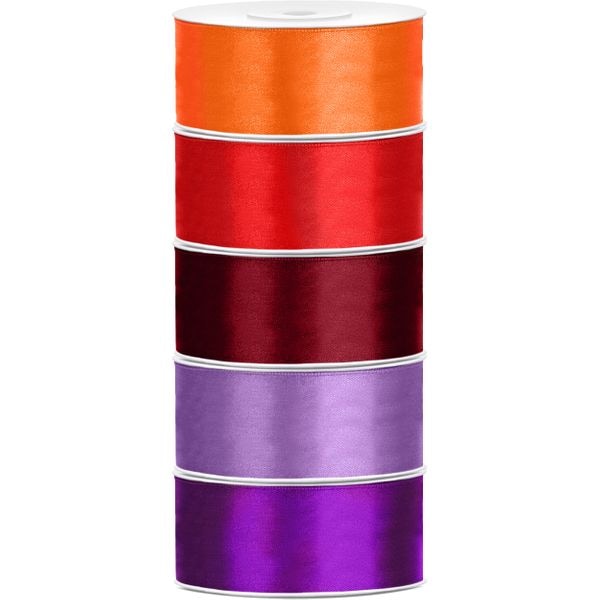 Satin Geschenkband 25mm 5 Farben je 25m lang orange rot weinrot Lavendel lila Schleifenband Geschenkverpackung Geburtstag Hochzeit Weihnachten