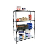thumbnail of SimonRack Metallregal, 1500x1200x400 mm, 4 Ebenen, Metallboden, 200 kg Biegepunkt, Anthrazit/Weiss - Simonclick