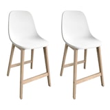 thumbnail of Chaises d'ilot et bar 65 cm ELIOS en chêne et assise plastique - Lot de 2