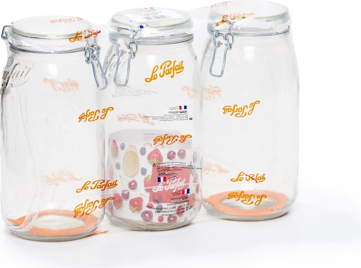 LE PARFAIT Transparentes rundes Glasgefäß 3 l x 3