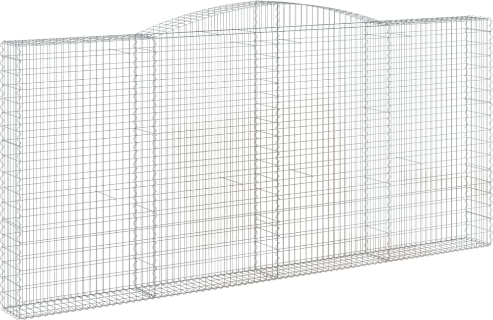 vidaXL Gabionen mit Hochbogen 10Stk. 400x30x180/200cm Verzinktes Eisen