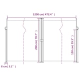 thumbnail of vidaXL Seitenmarkise Ausziehbar Creme 200x1200 cm