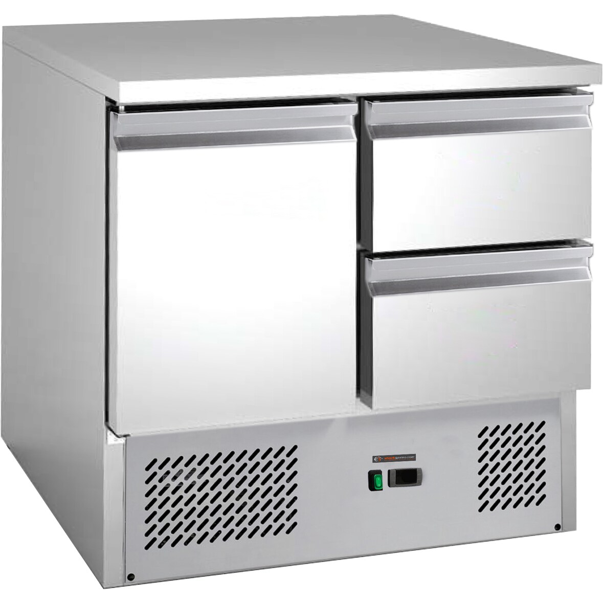 Saladette / Salattisch / Salattheke / Salatbar / Kühltisch mit 2 Schubladen 1 Tür 0,9 x 0,7 m - IDEAL