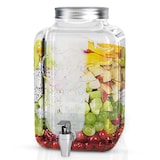 thumbnail of Intirilife Getränkespender 4 Liter aus Glas mit Zapfhahn - 16 x 25.5 cm - Wasserspender Saftspender Limonadenspender Glasbehälter für Getränke