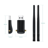 thumbnail of Aplic WLAN-Stick, WIFI Dongle USB 3.0, 1200 MBit/s Dual Band 2,4 + 5 Ghz externe Antennen