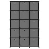 thumbnail of vidaXL Kast met 15 vakken met boxen 103x30x175,5 cm stof zwart