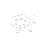 thumbnail of Lámpara de techo Toplight Hexagonal Hexagon 6 luces máx. 9W con casquillo GX53, estructura gris, diseño moderno 60x69x3cm