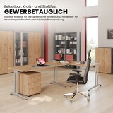 thumbnail of bümö Eckschreibtisch groß, B-Serie 200x120 cm, Tischplatte aus Holz in Nussbaum, Gestell aus Metall - Schreibtisch L Form, großer Tisch für's Büro,