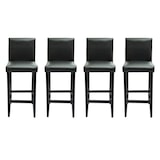 thumbnail of Taburetes de cocina 4 unidades cuero artificial negro