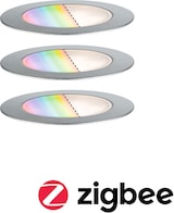 thumbnail of Paulmann Plug & Shine LED Bodeneinbauleuchte Smart Home Zigbee 3.0 Floor RGBW 3er-Set  IP67 RGBW+ 3x2W  21VA Edelstahl 94752