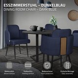 thumbnail of ML-Design Esszimmerstühle 2er Set Dunkelblau, Stoff, Armlehnen & Rattan-Optik Rückenlehne, Metallbeine, ergonomische Polsterstühle Küche