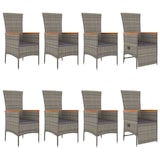 thumbnail of vidaXL 9-tlg. Garten-Essgruppe mit Kissen Grau Poly Rattan