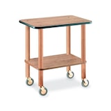 thumbnail of Metalcarrelli guéridon in legno cm 71x46xh.78 con 2 ripiani colore rovere
