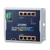 thumbnail of PLANET Industrial 8-Port Gigabit PoE Wall-mount Switch & 2-Port SFP Uplink, managed -40/+75C degrees