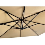thumbnail of Gastro Ampelschirm Rome Beige, quadratisch, 3 × 3 m, 8 Streben, 210 g/m² Polyester, wasserabweisend, höhenverstellbar, 360° drehbar, ohne Volant